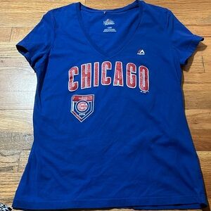Large majestic chicago cubs glitter tee